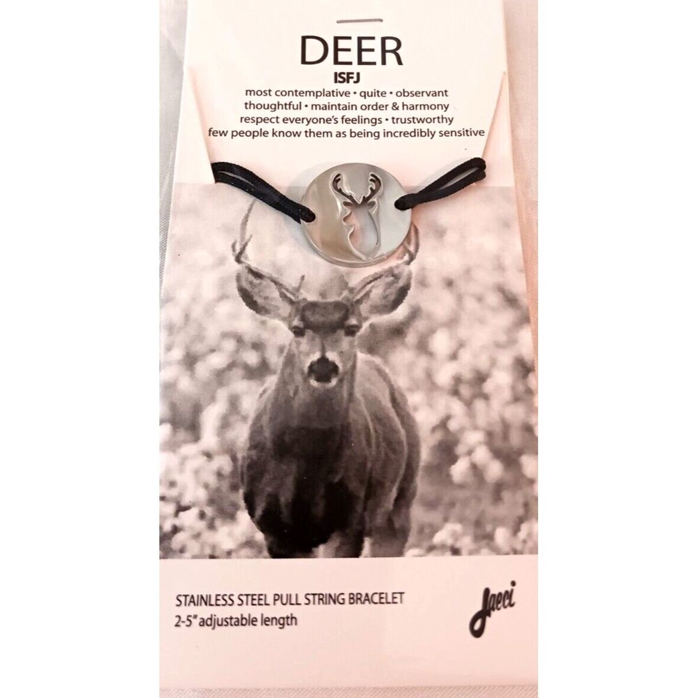 DEER SPIRIT ANIMAL STAINLESS STEEL BRACELET (adjustable length)